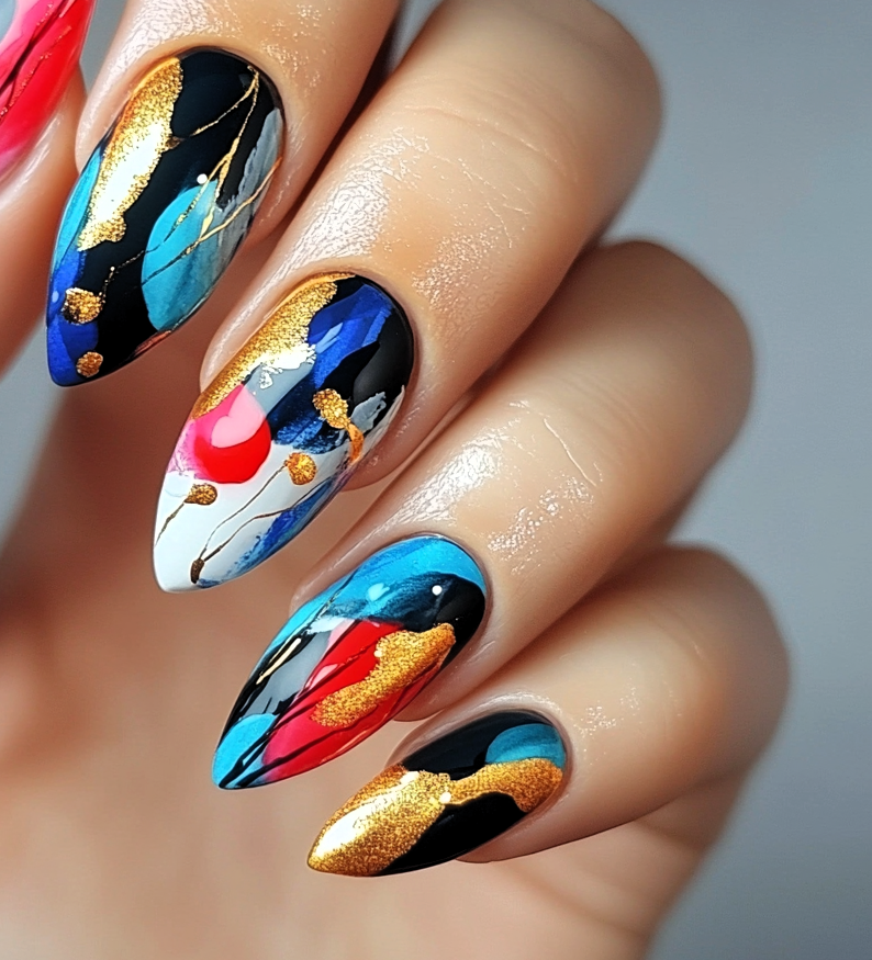 Paznokcie W Stylu Abstrakcyjnym – Artystyczne Wzory I Kolory W Manicure Hybrydowym I Klasycznym