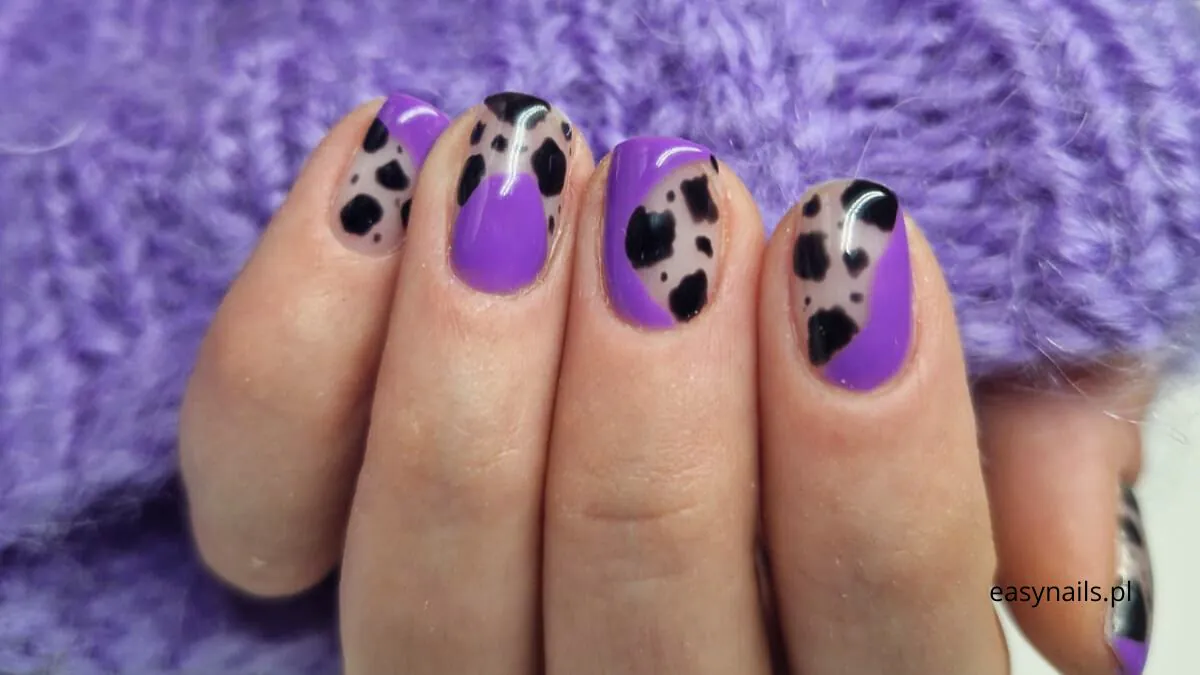 Paznokcie W Stylu Krówka Urocze Biało-Czarne Wzory